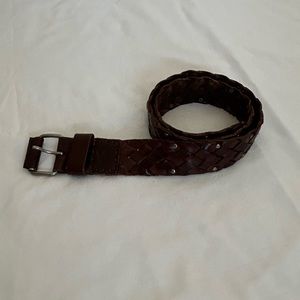 American Eagle Brown Woven Leather Belt